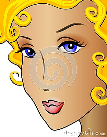 Blonde Beauty Queen Cartoon Cartoon Illustration