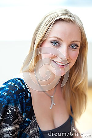 Blonde female employee Stock Photo