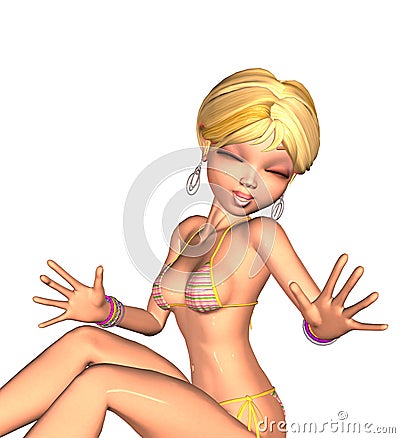 Blonde Girl in Bikini Stock Photo