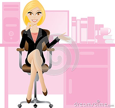 Blonde secretary Vector Illustration