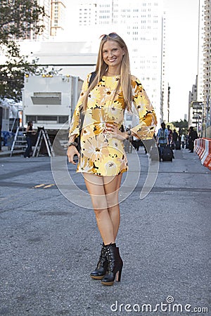 Blonde Socialite street style in New York Editorial Stock Photo