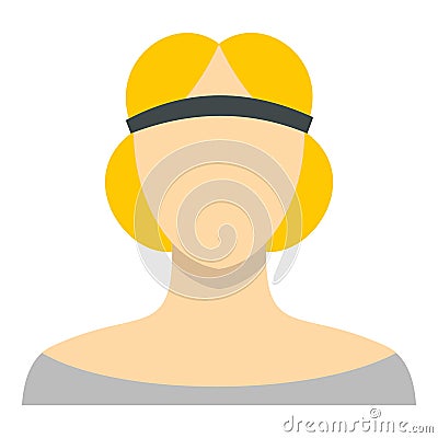 Blonde woman medieval icon, flat style Vector Illustration