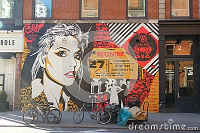 Blondie Mural Editorial Stock Photo