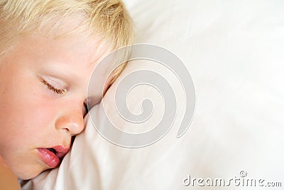 Blondy little boy sleeping. Stock Photo