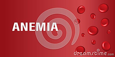 Blood anemia background. Red blood cells 3d mock up design. Hemoglobin low level.Medicine banner printable flyer, brochure with Vector Illustration