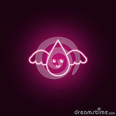 Blood angle neon icon. Elements of Blood donation set. Simple icon for websites, web design, mobile app, info graphics Stock Photo