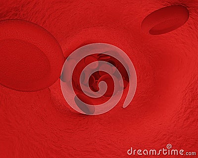 Blood and artery in microbiology 3d rendering Stock Photo