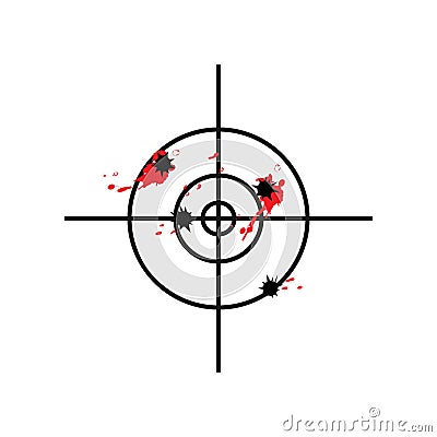 Blood bullet hole target icon. Clipart image Vector Illustration