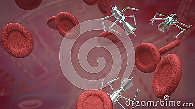 The blood cell and nano bot for sci or education concept 3d rendering Stock Photo