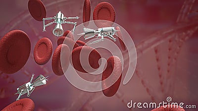 The blood cell and nano bot for sci or education concept 3d rendering Stock Photo