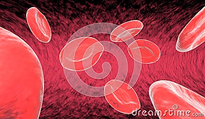 Blood cells in artery Stock Photo