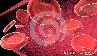 Blood cells in artery Stock Photo