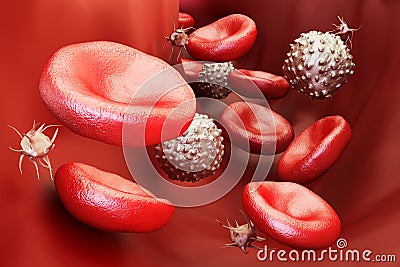 Blood cells, 3D rendering Stock Photo