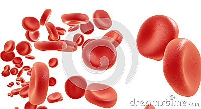 Blood cells flowing Stock Photo