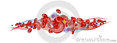 Blood corpuscles. Leucocytes, erythrocytes and platelets Stock Photo