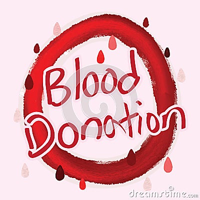 Blood Donation calligraphy Vector Illustration