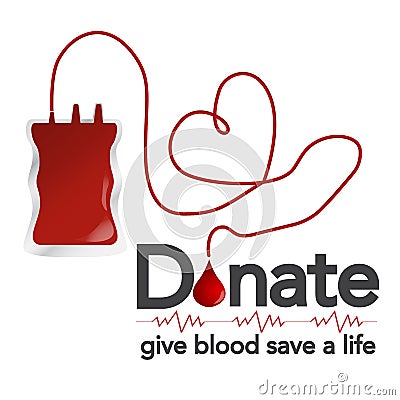 Blood donation, vector illustration, concept with dripper, blood Vector Illustration
