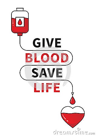 Blood Donation vector illustration with red heart and drop counter Vector Illustration