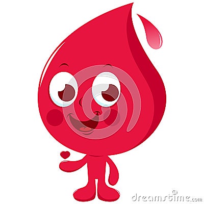 Blood drop character. Vector illustration Vector Illustration