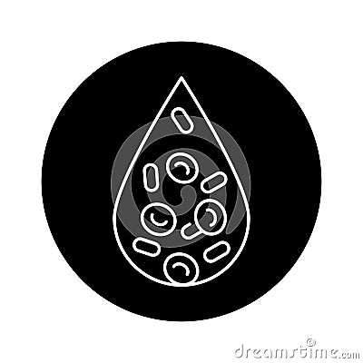 Blood drop color line icon. Donorship concept. Vector Illustration