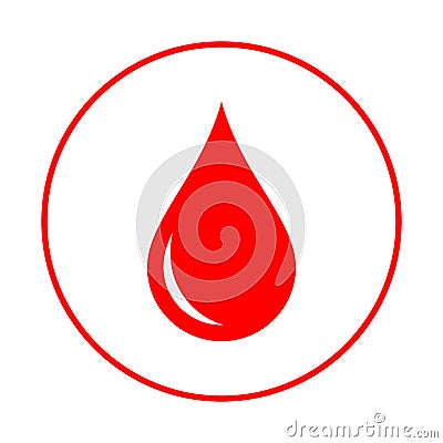 Blood drop in the circle. Donor logo Cartoon Illustration