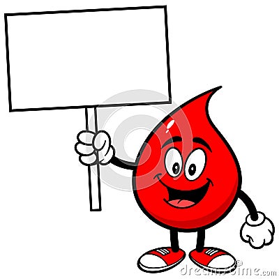 Blood Drop with Sign Vector Illustration