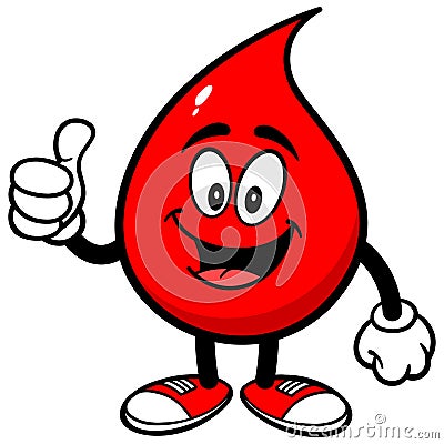 Blood Drop with Thumbs Up Vector Illustration