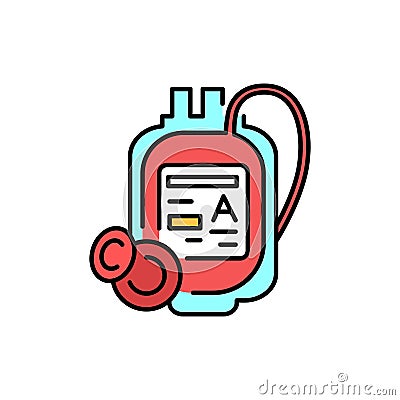 Blood dropper color line icon. Human diseases. Vector Illustration