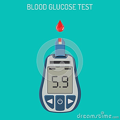 Blood Glucose Meter Vector Illustration