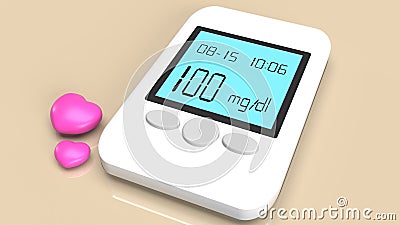 Blood Glucose Meter to test diabetes for medical content 3d rendering Stock Photo