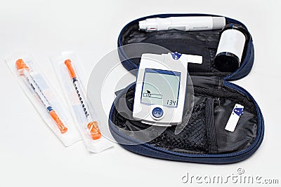 Blood Glucose Monitoring Meter for Diabetes, glucometer Stock Photo