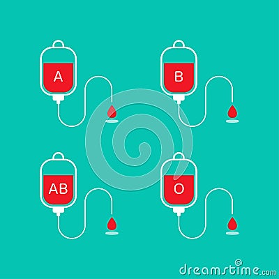 Blood group A, B, AB and O, Blood donation ideas to help the injured, , illustration Vector Illustration