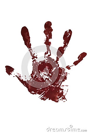 Blood hand print Stock Photo