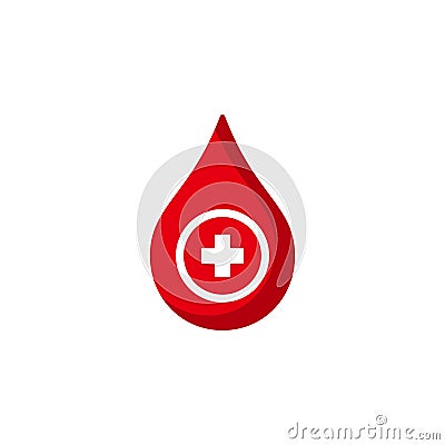 blood health care vector icon design with hospital plus sign Vector Illustration