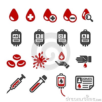 blood icon set Vector Illustration