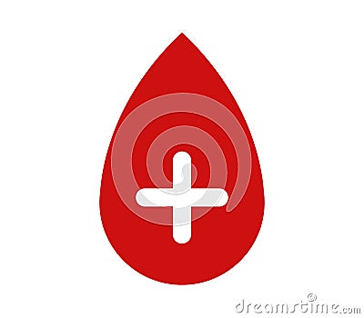 Blood icon and cross illustrated Stock Photo