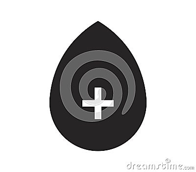 Blood icon and cross illustrated Stock Photo