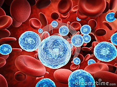 Blood infection with bacteria and virus cells Stock Photo