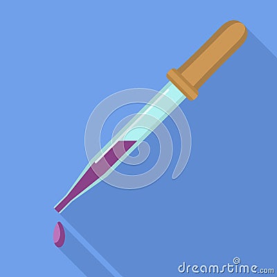 Blood pipette icon, flat style Vector Illustration