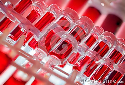 Blood plasma in test tubes for plasmalifting Stock Photo