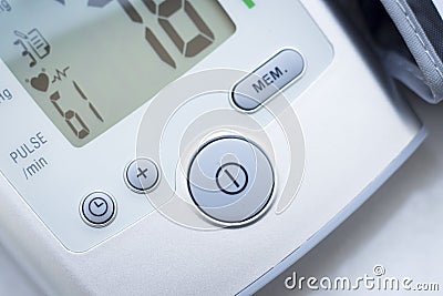 Blood pressur pulse rate meter Stock Photo