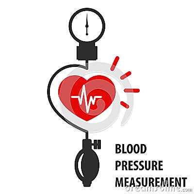 Blood pressure measurement icon - sphygmomanometer Vector Illustration