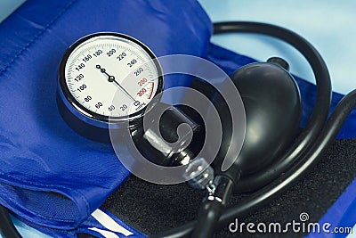 Blood pressure meter medical equipment, Mechanical Tonometer Stock Photo