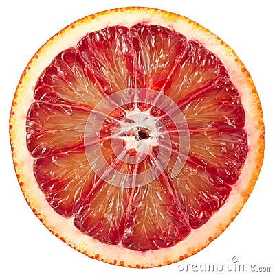 Blood red orange slice Stock Photo