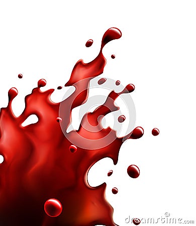 Blood Red Splash Isolated on a White Background Vector Illustration