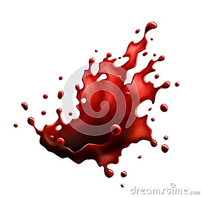 Blood Red Splash Isolated on a White Background Vector Illustration