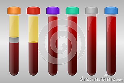 Blood sample tubes Vector Illustration