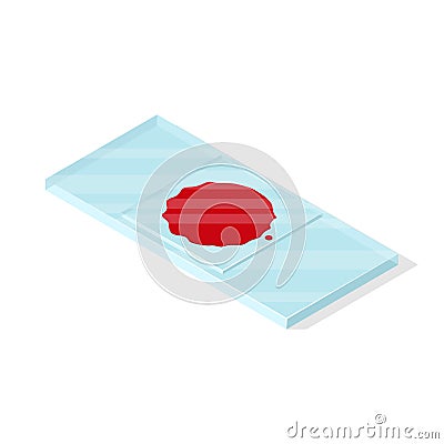 Blood on slide. Vector Illustration