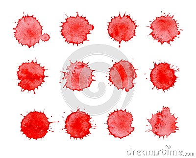 Blood spatters realistic bloodstains Stock Photo