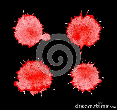 Blood splashes drops and trail. Stock Photo